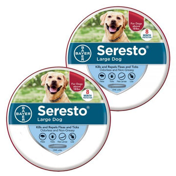 2 Pack Seresto 8 Month Flea and Tick Prevention Collar for Large Dogs, above 18 lbs