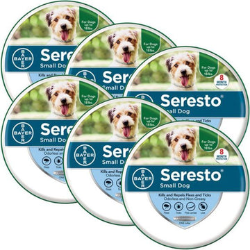 6 Pack Seresto 8 Month Flea and Tick Prevention Collar for Small Dogs, up to 18 lbs