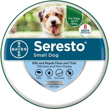 Seresto 8 Month Flea and Tick Prevention Collar for Small Dogs, up to 18 lbs